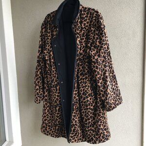 Beautiful Fully Reversible Raincoat with animal print fleece lining